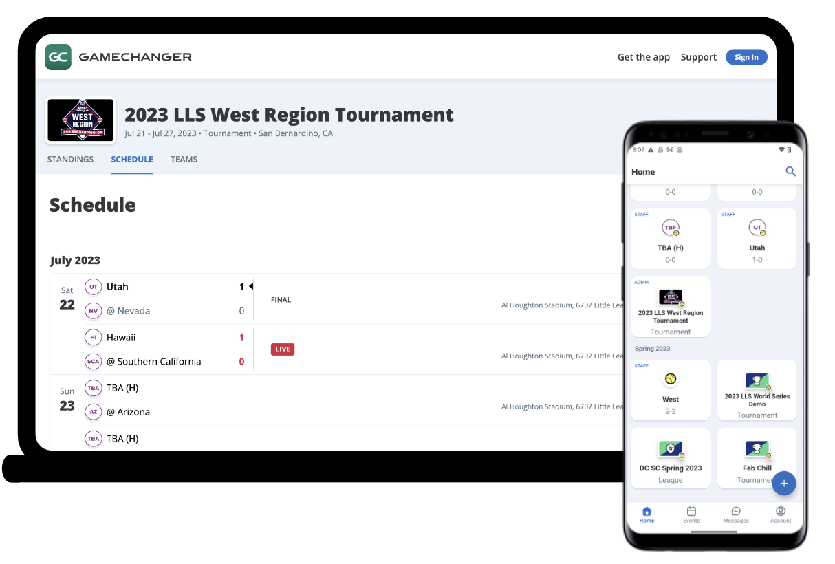 Upload your League or Tournament logo GameChanger