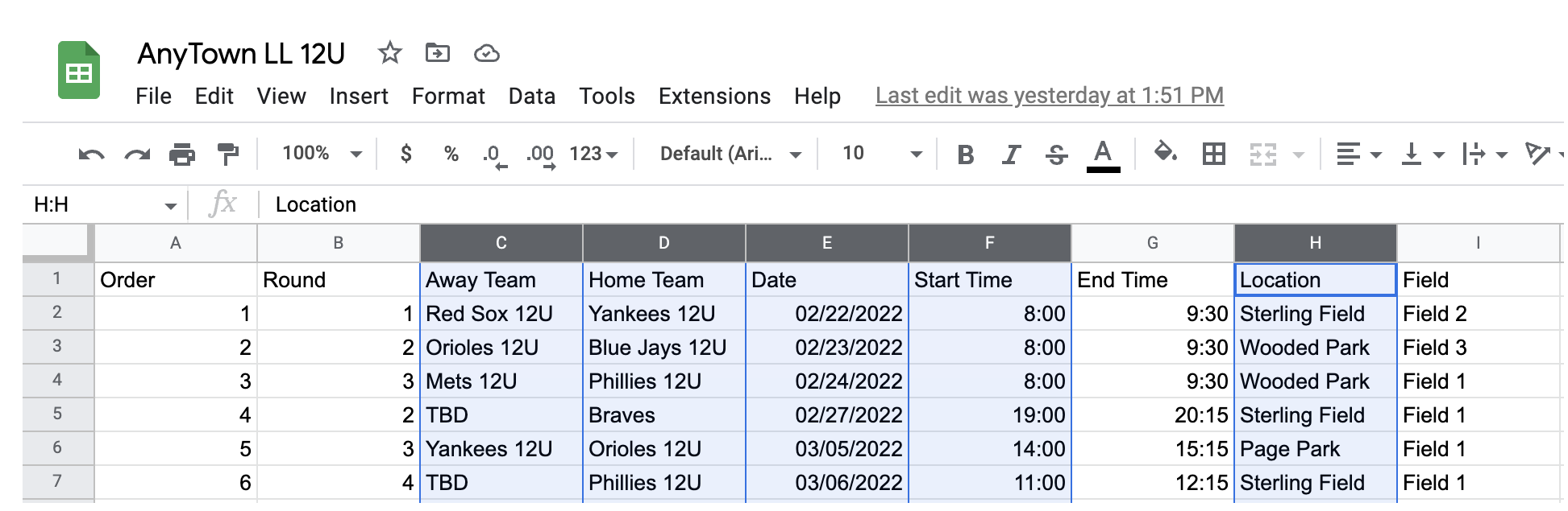 Exporting Schedule from Sports Connect, Importing into a GameChanger ...